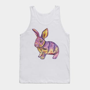 Colorful pink yellow watercolor bunny Tank Top